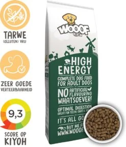 WOOOF High Energy 18KG – Geperst Hondenvoer – Geperste Hondenbrokken – Droogvoer