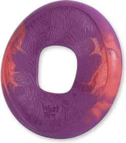 West Paw Seaflex™ Sailz – Duurzaam Hondenspeelgoed – Frisbee In Roze, Groen En Blauw – Voor Gemiddeld Sterke Kauwers En Honden Die Graag Rennen – Sailz Hibiscus Roze