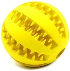 LUXEDOGS – GEEL – Hondenbal – Snackbal Hond – Geschikt Voor Grote En Kleine Honden – Puppy – Hoge Kwaliteit – Honden Speeltjes – Helpt Bij Ontwikkeling Van De Hond – Rubberen Bal – Kauwspeelgoed – Speelgoed Intelligentie – Luxe Honden Artikelen