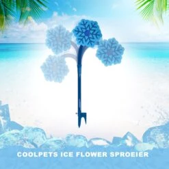 CoolPets Ice Flower Sproeier – Drinkfontein – Watersproeier Voor Honden – Sproeit In Alle Richtingen – Blauw