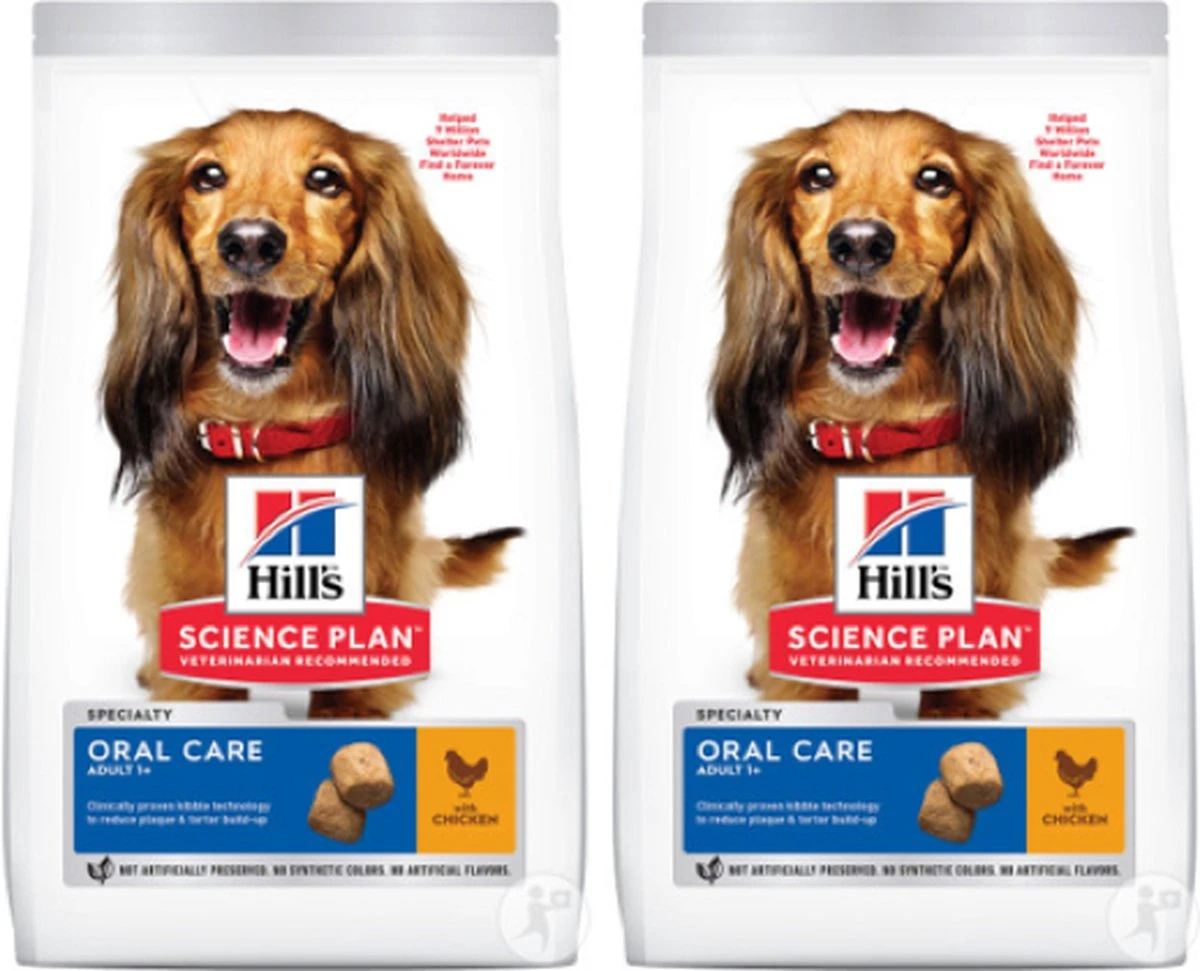 Hills 2x Hill’s – Canine Adult Medium Oral Care Kip – Hondenvoer – 12kg 3 Hills 2x Hill’s – Canine Adult Medium Oral Care Kip – Hondenvoer – 12kg