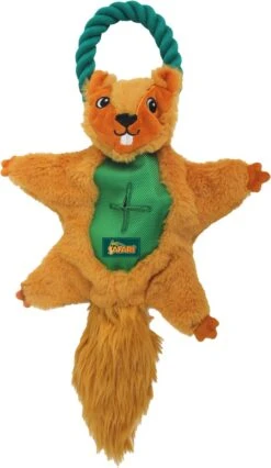 AFP Safari – Air Squirrel – Hondenknuffel Met Flostouw – Eindeloos Speelplezier Voor Jouw Hond – Hondenspeeltje Met Geluid – Speeltouw Hond Met Kraakgeluid En Pieper – Eekhoorn