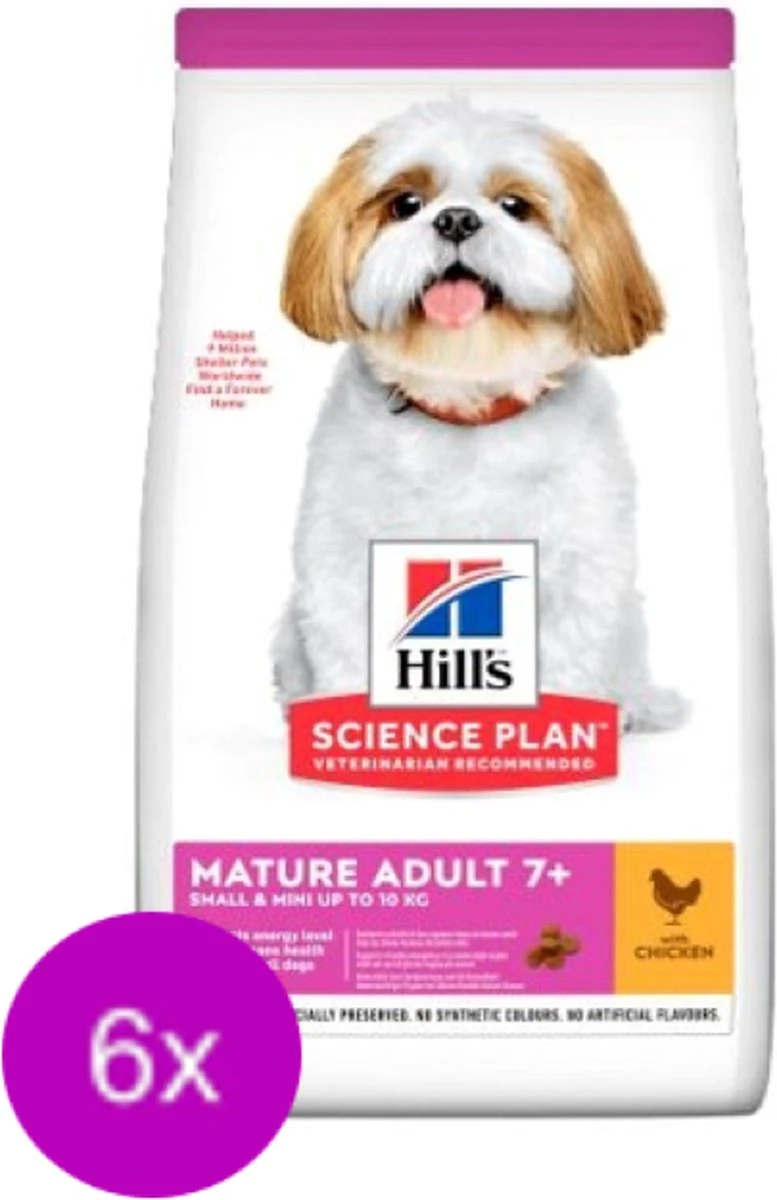 Hills 6x Hill’s Canine Mature Adult Small & Mini Kip – Hondenvoer – 1.5kg 3 Hills 6x Hill’s Canine Mature Adult Small & Mini Kip – Hondenvoer – 1.5kg